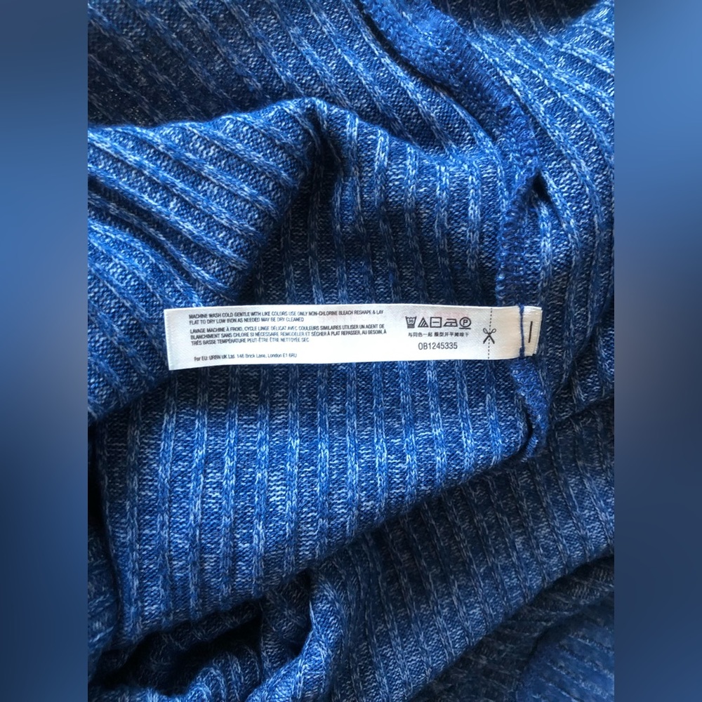 Anthropologie Mariah Ribbed Knit Blue Maxi Sweater Dress Size XL - Picture 12 of 14